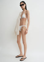 Monogram pointelle bikini bottoms white