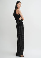 Monogram silk pj bottoms black