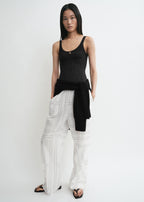 Monogram cotton-blend pj bottoms white/black