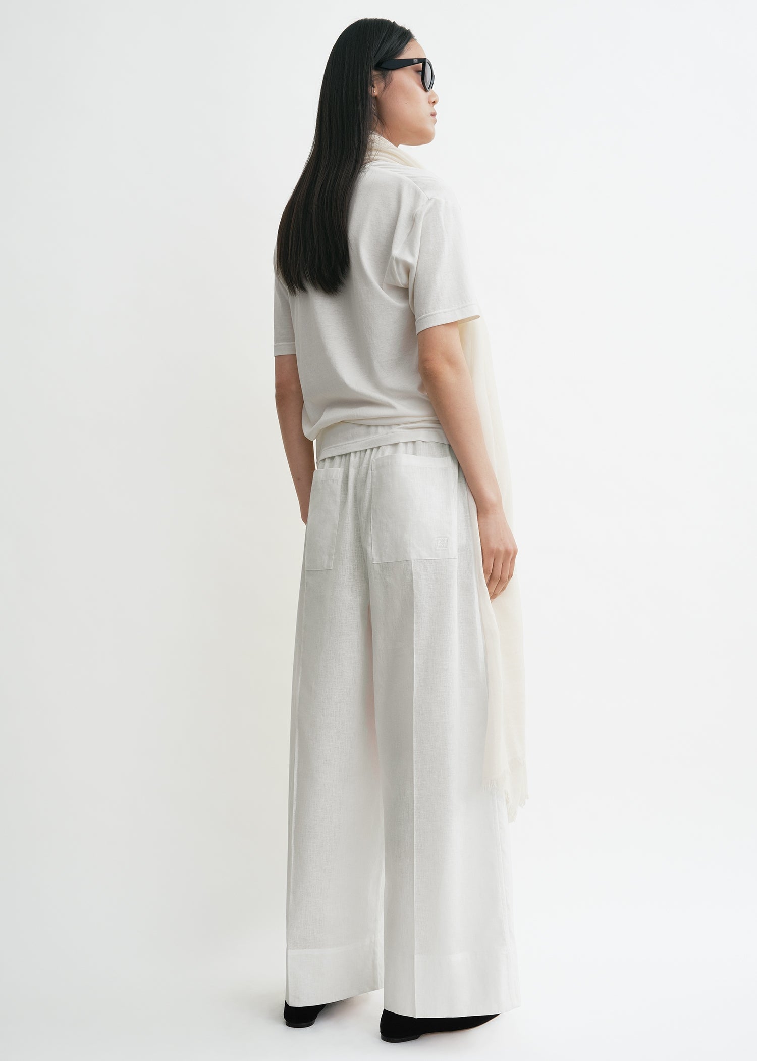 Wide summer trousers white