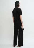 Cotton silk pj bottoms black
