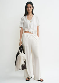 Cotton silk pj bottoms off-white