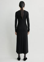 Long-sleeve everyday dress black petite