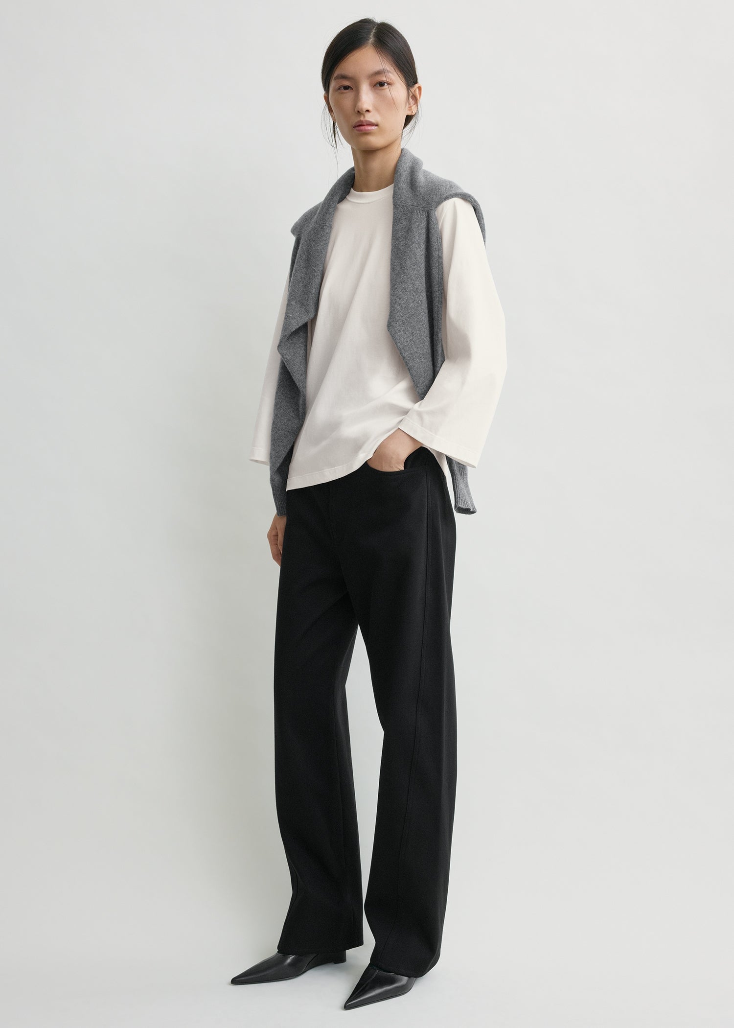 Wide-sleeve tee white from Toteme - $220
