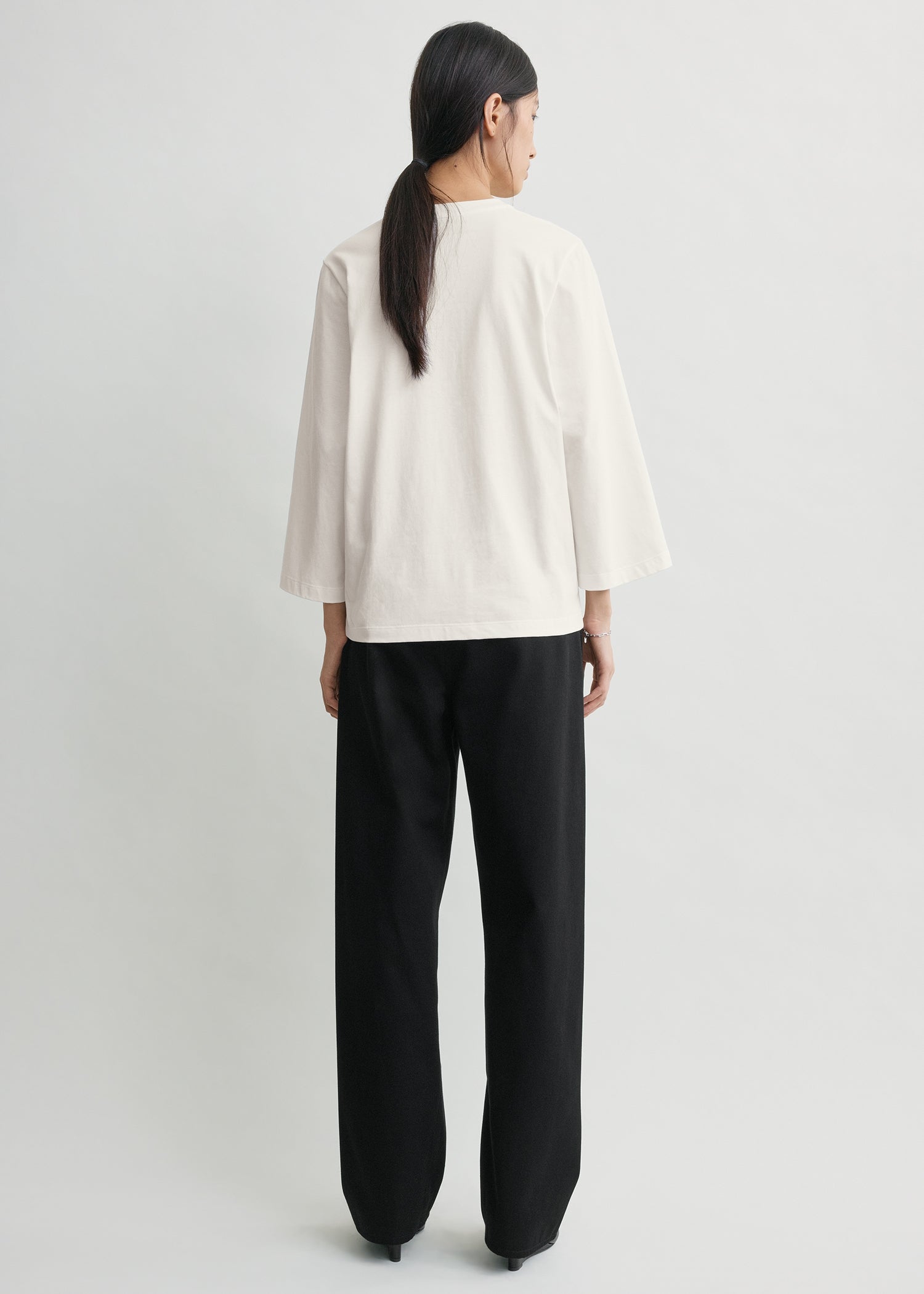 Wide-sleeve tee white