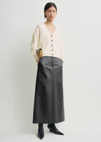 V-neck cashmere cardigan ecru