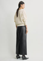 V-neck cashmere cardigan ecru