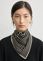Beijing stripe silk scarf black