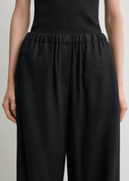 Easy flannel trousers black petite