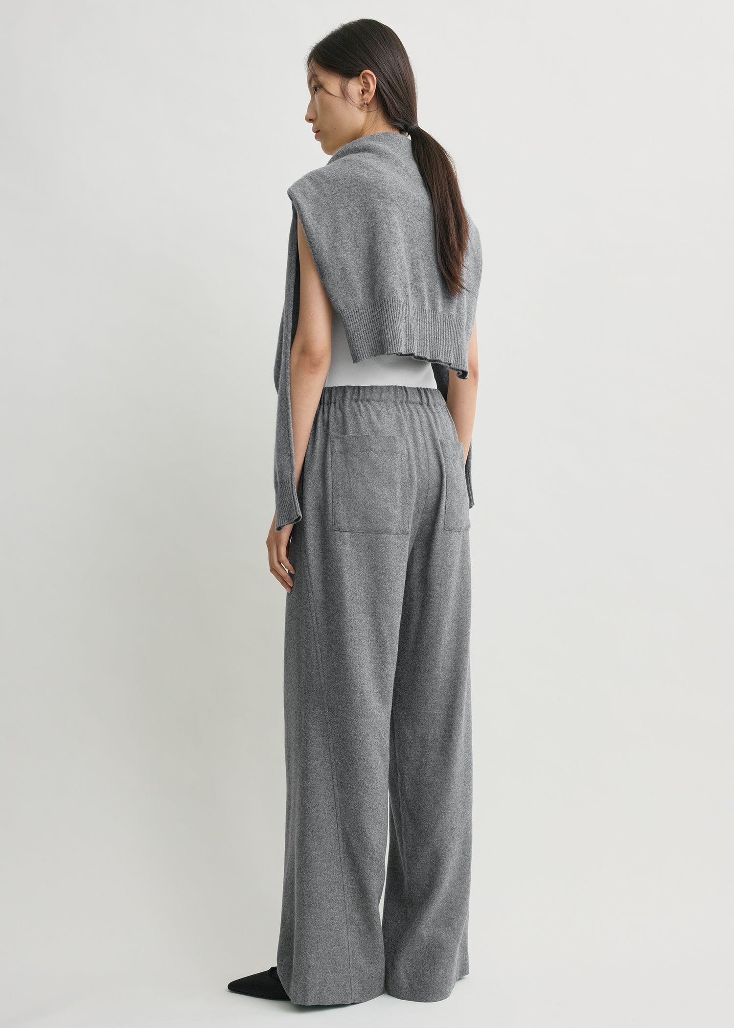 Easy flannel trousers grey petite
