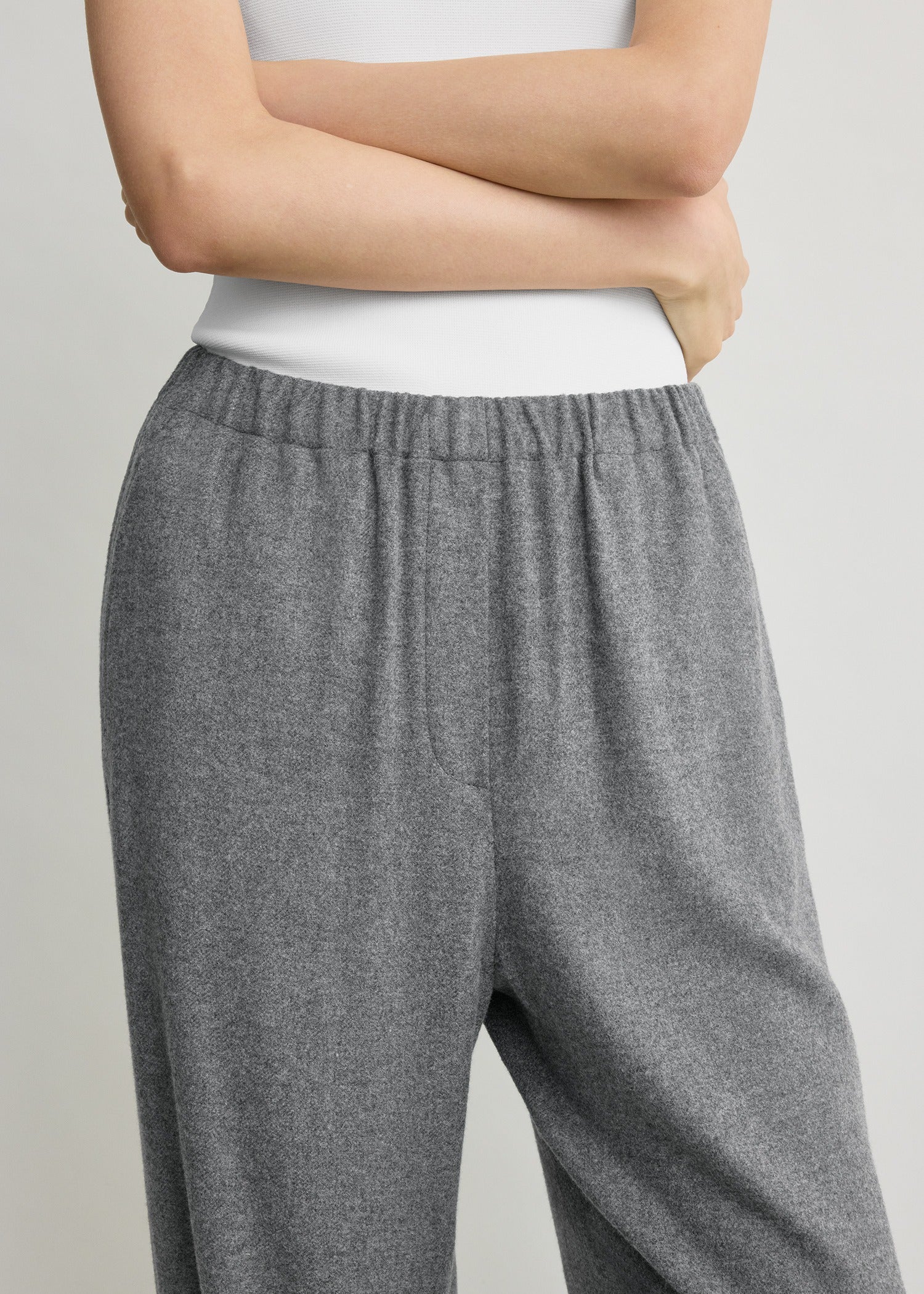 Easy flannel trousers grey petite