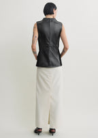 Shearling-front top black