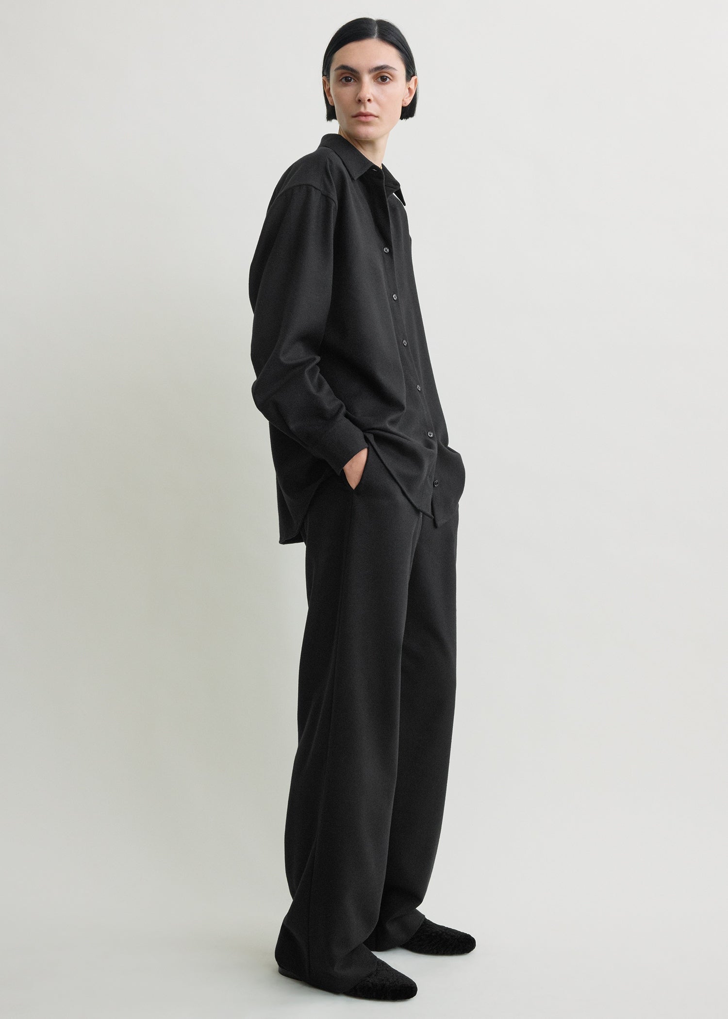 Classic winter shirt black