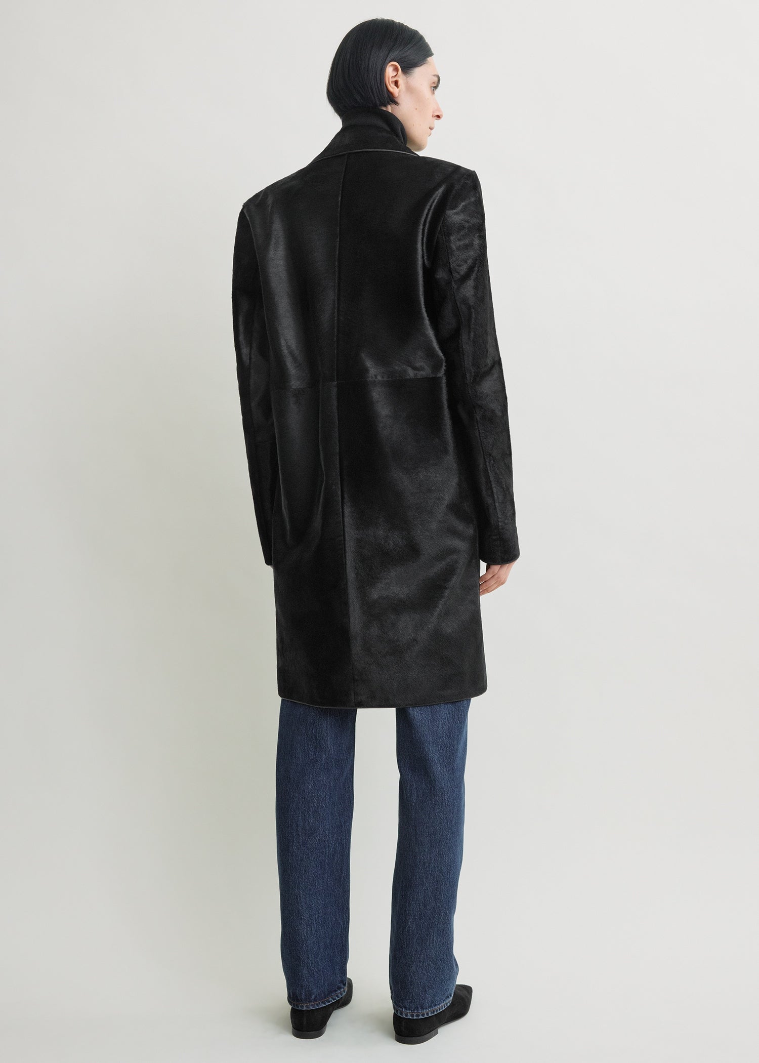 Pony hair coat black