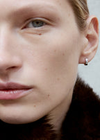 Bezel diamond hoops 18kt white gold