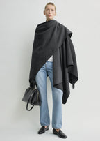Winter flannel cape charcoal