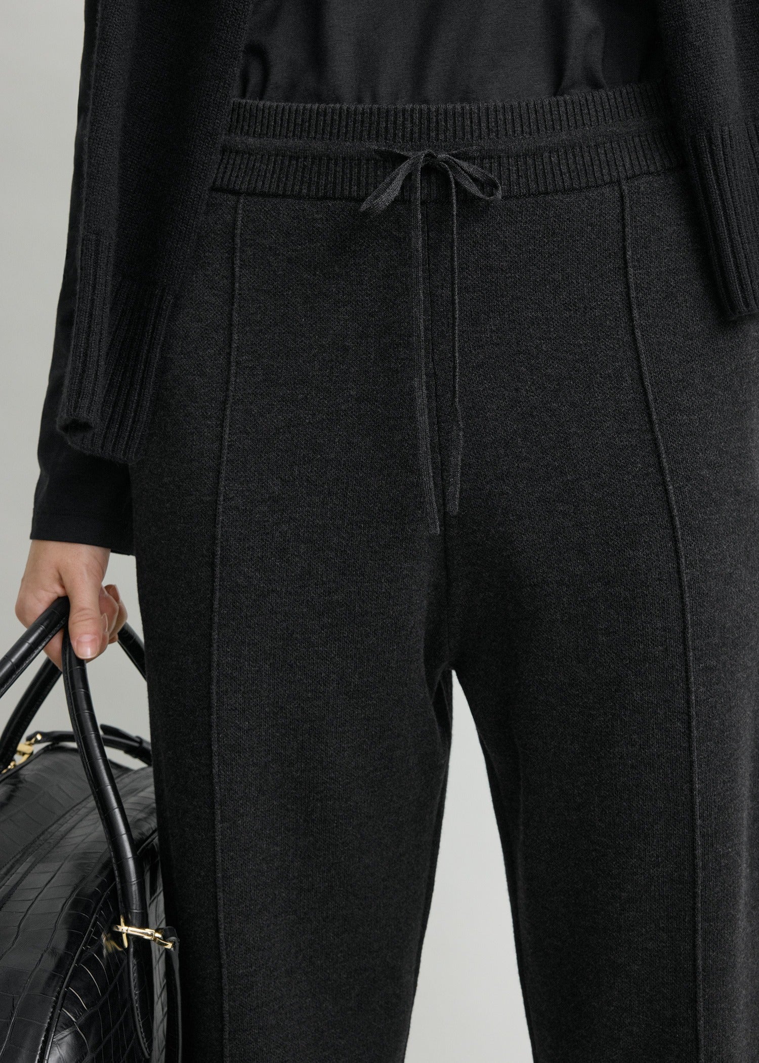Pintucked sweatpants charcoal