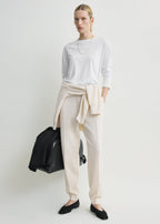 Pintucked sweatpants ecru
