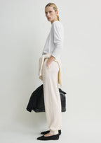 Pintucked sweatpants ecru