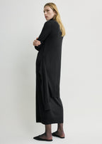 Double-sleeve turtleneck dress black