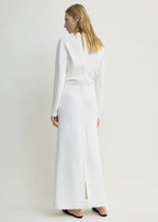 Long-sleeve slouch waist dress macadamia