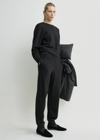 Pintucked sweater charcoal