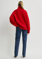 Double-knit turtleneck poppy