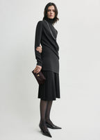 Mini T-lock pony hair clutch wine