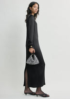 Bevel floral wristlet black/white