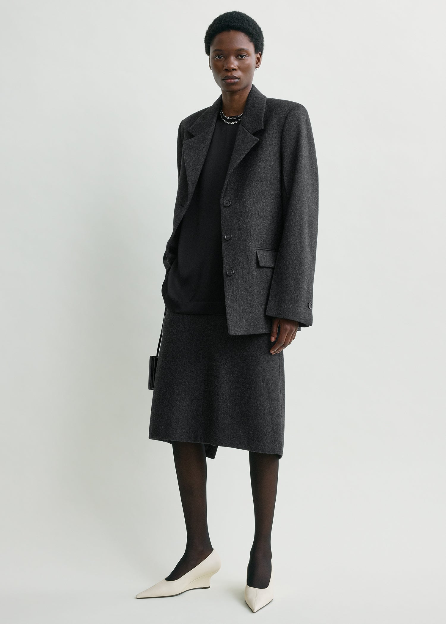 Twill suit jacket charcoal – TOTEME