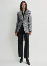 Floral slouch blazer white/black