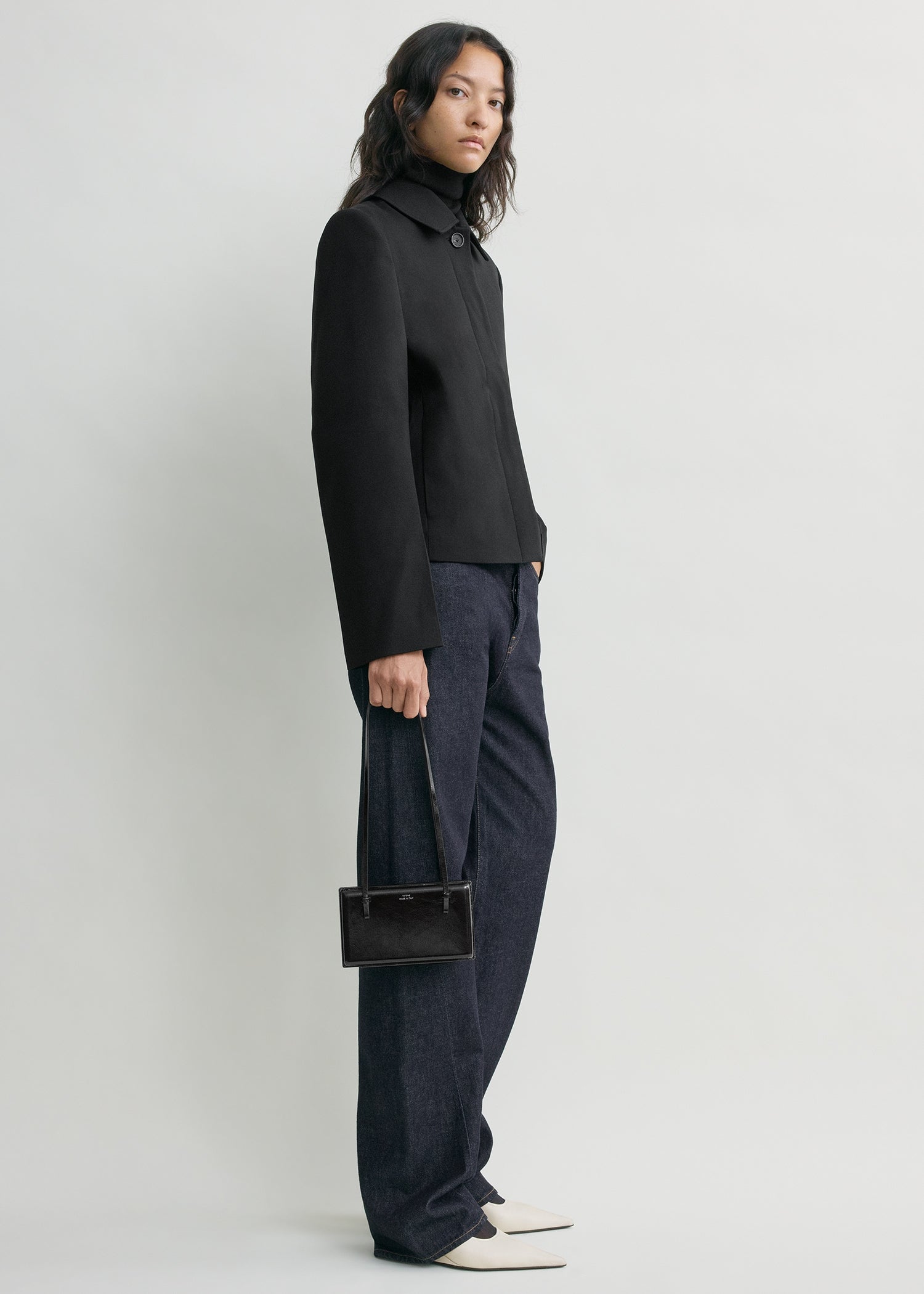 Boxy twill jacket black