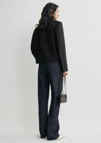 Boxy twill jacket black