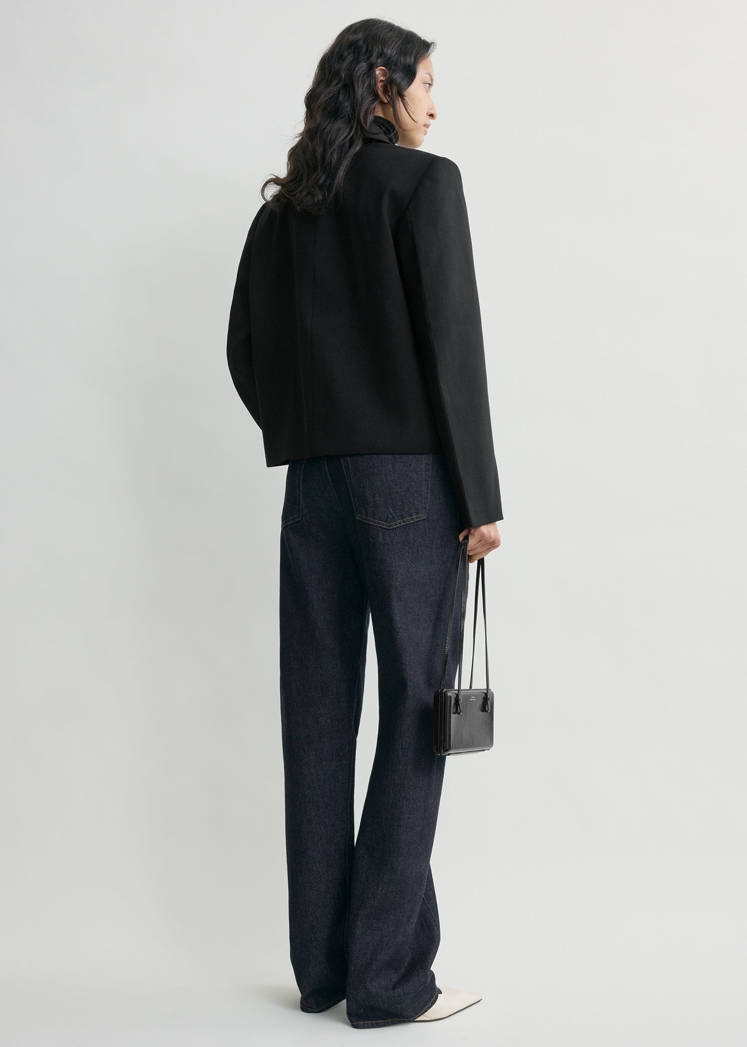 Boxy twill jacket black