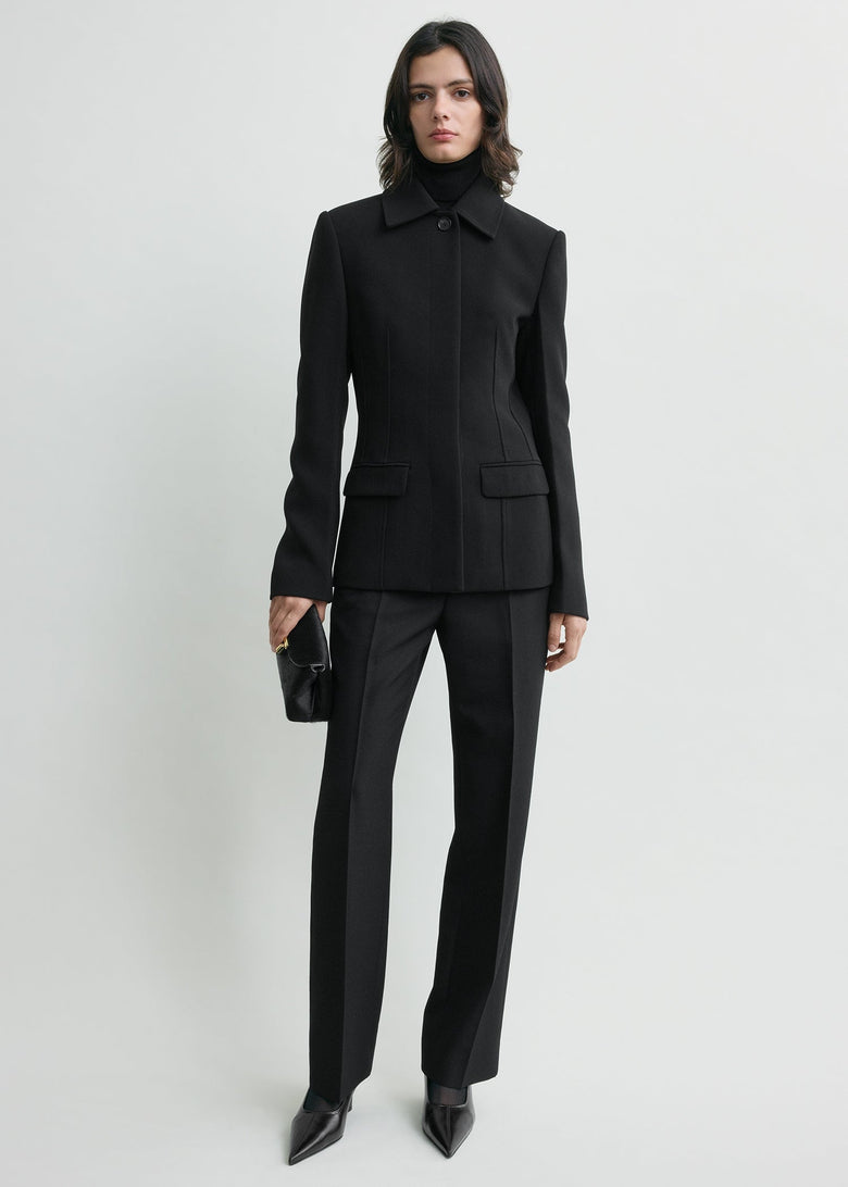 Cinched pocket jacket black