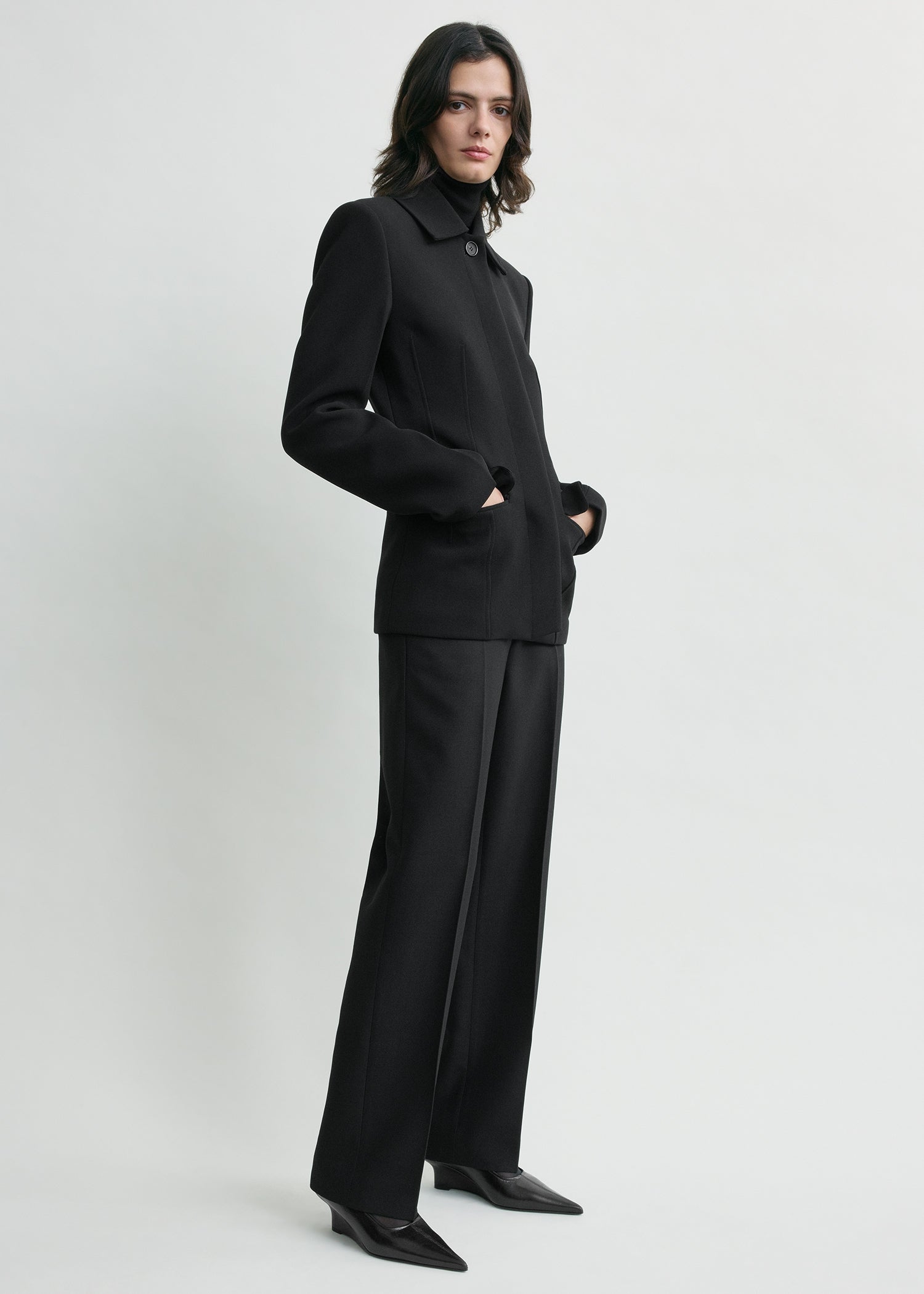 Cinched pocket jacket black – TOTEME