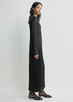 Long satin dress black