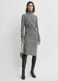 Floral twist dress black/white