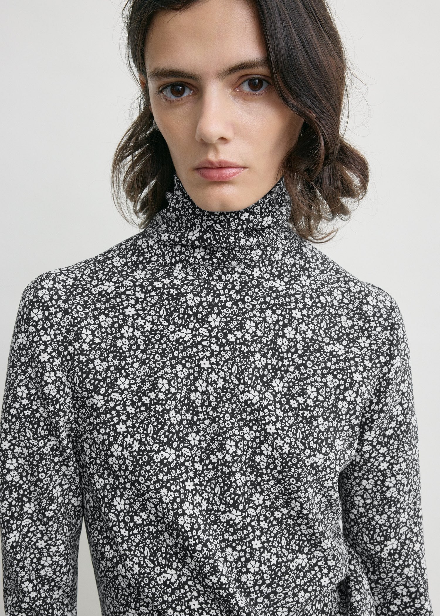 Floral twist dress black/white