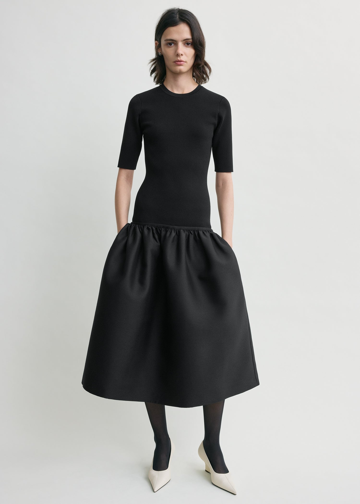 Twinflower tee dress black petite from Toteme - $1,100