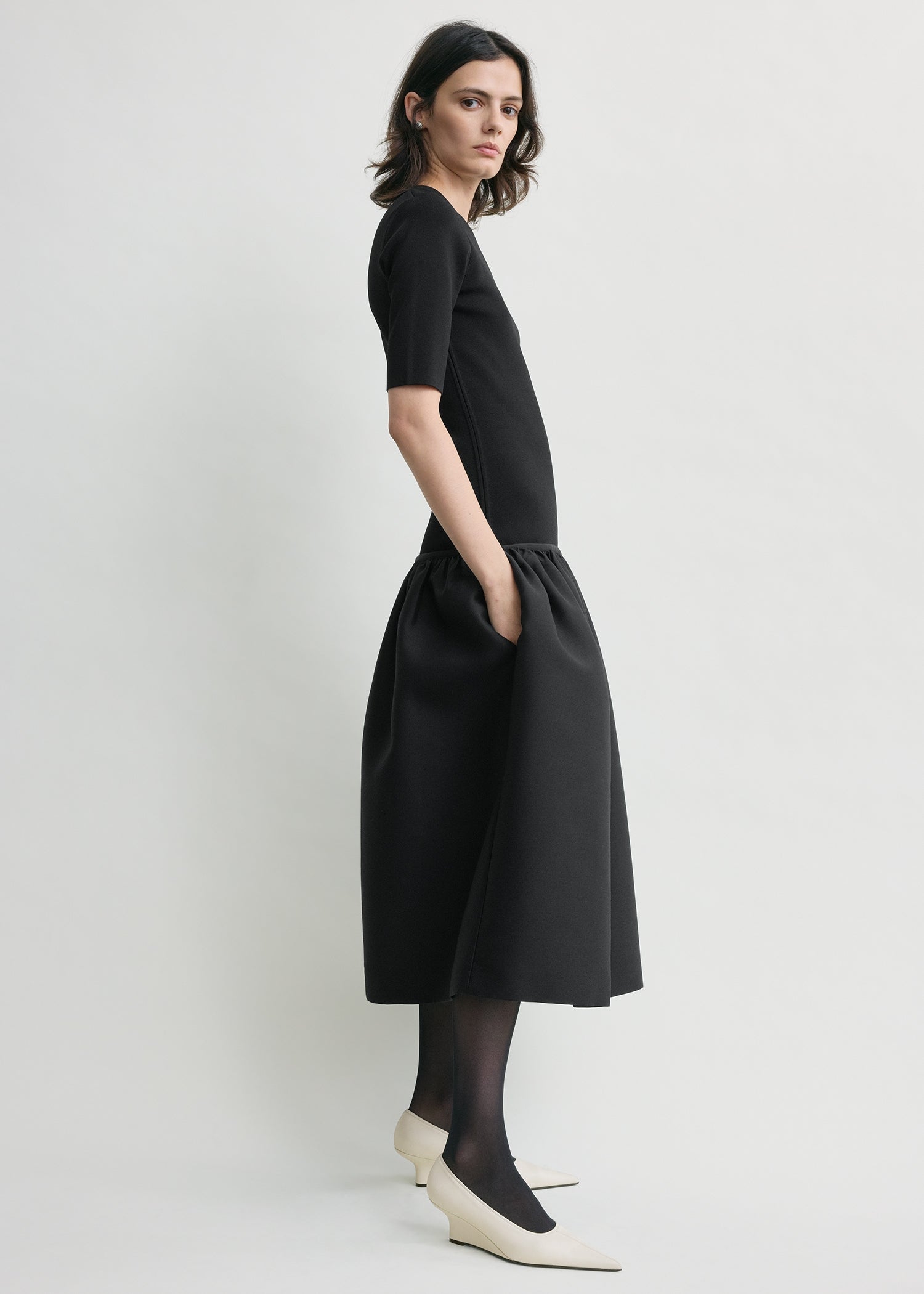 Twinflower tee dress black petite