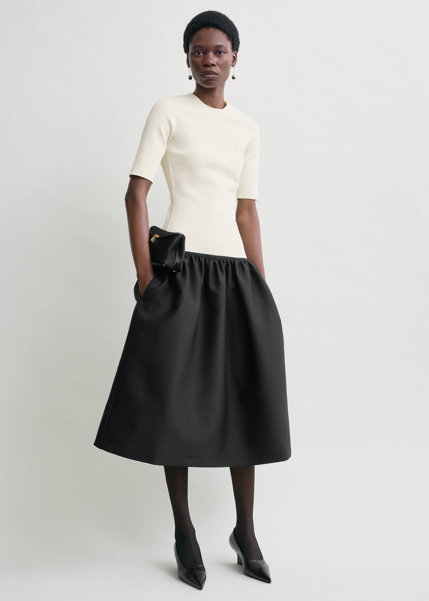 Twinflower tee dress ecru petite