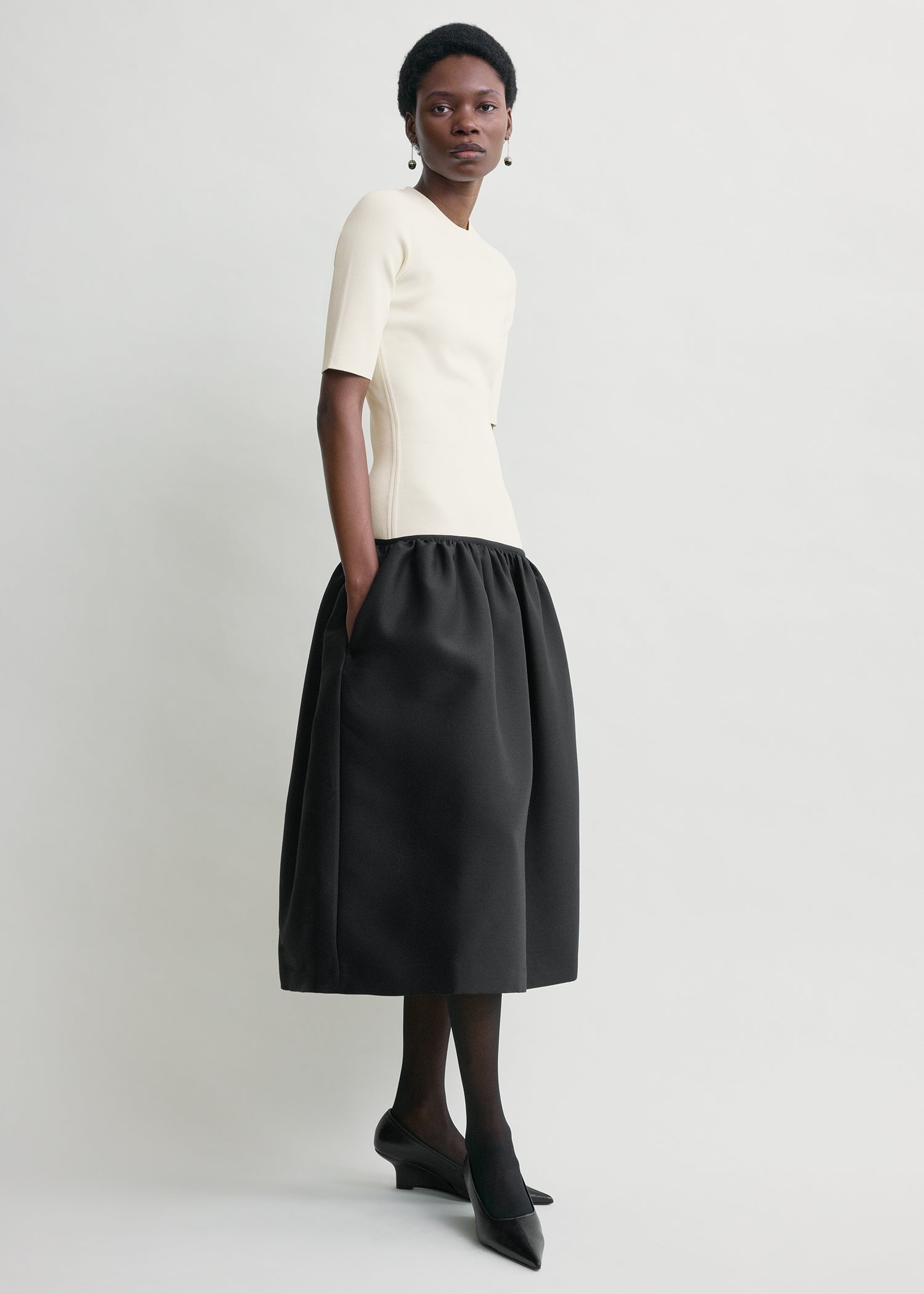Twinflower tee dress ecru petite
