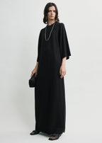Merino knit tee dress black