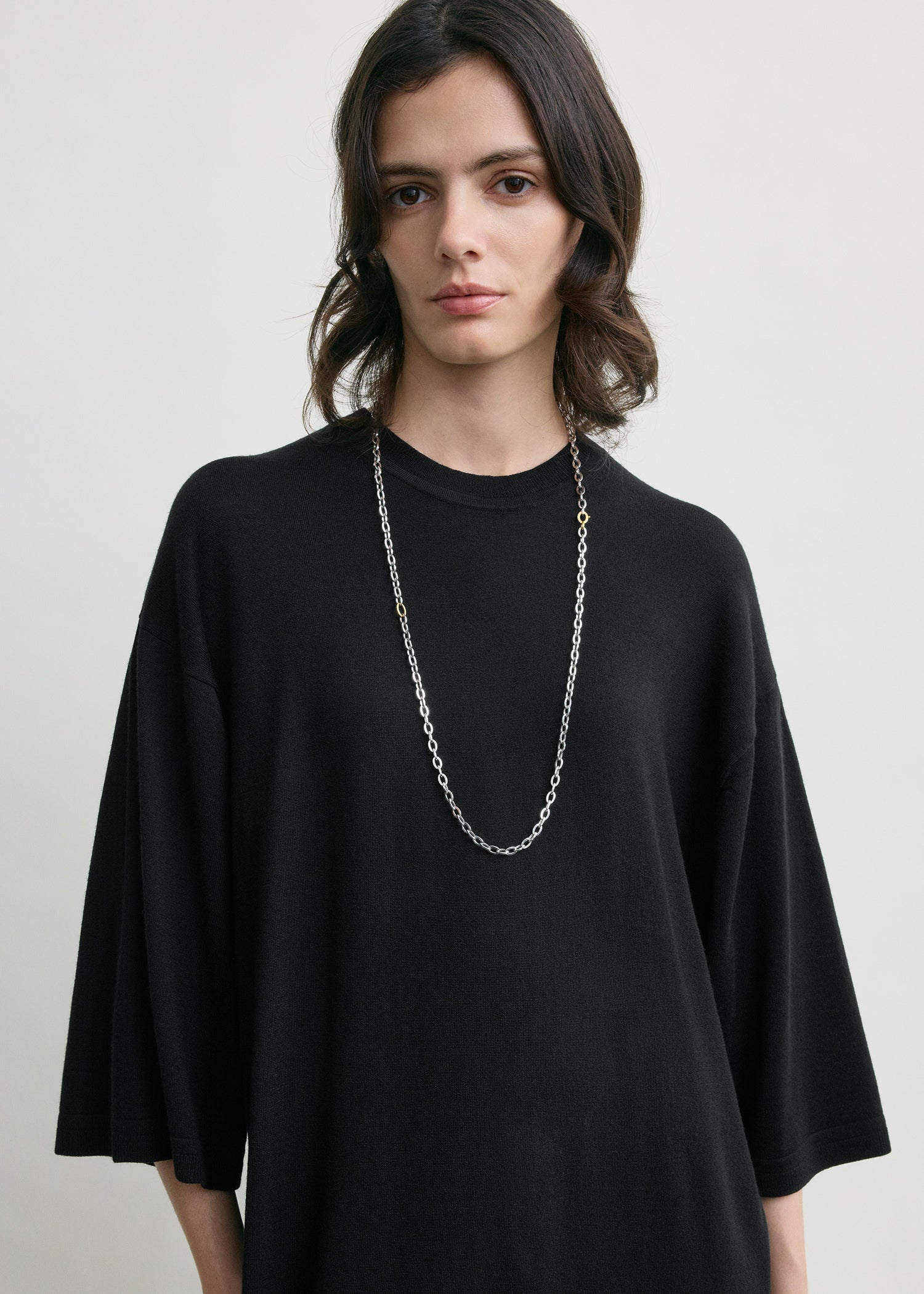 Merino knit tee dress black petite