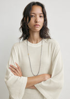 Merino knit tee dress ecru petite