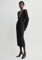 Tailored slouch dress black