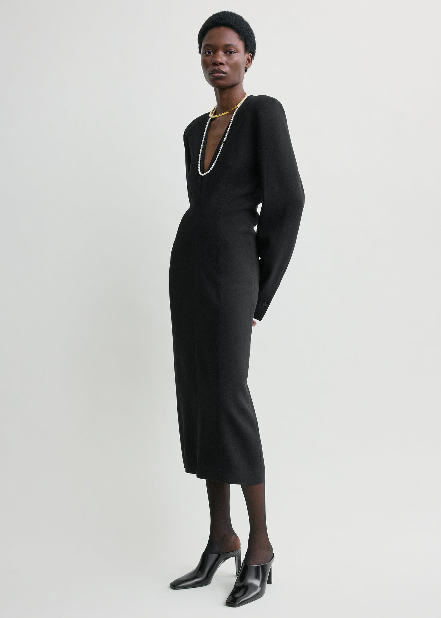 Tailored slouch dress black