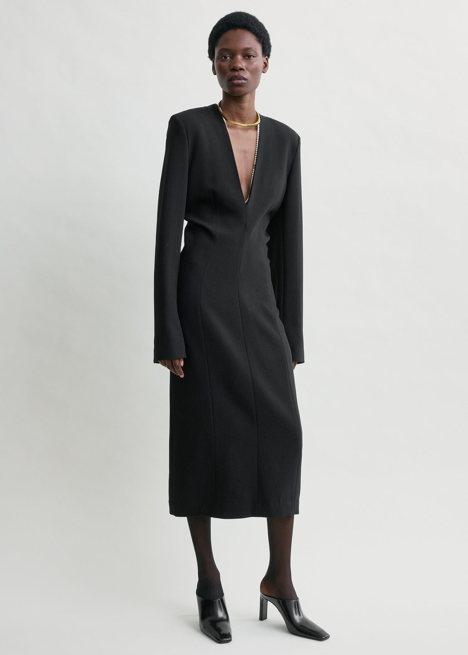 Tailored slouch dress black