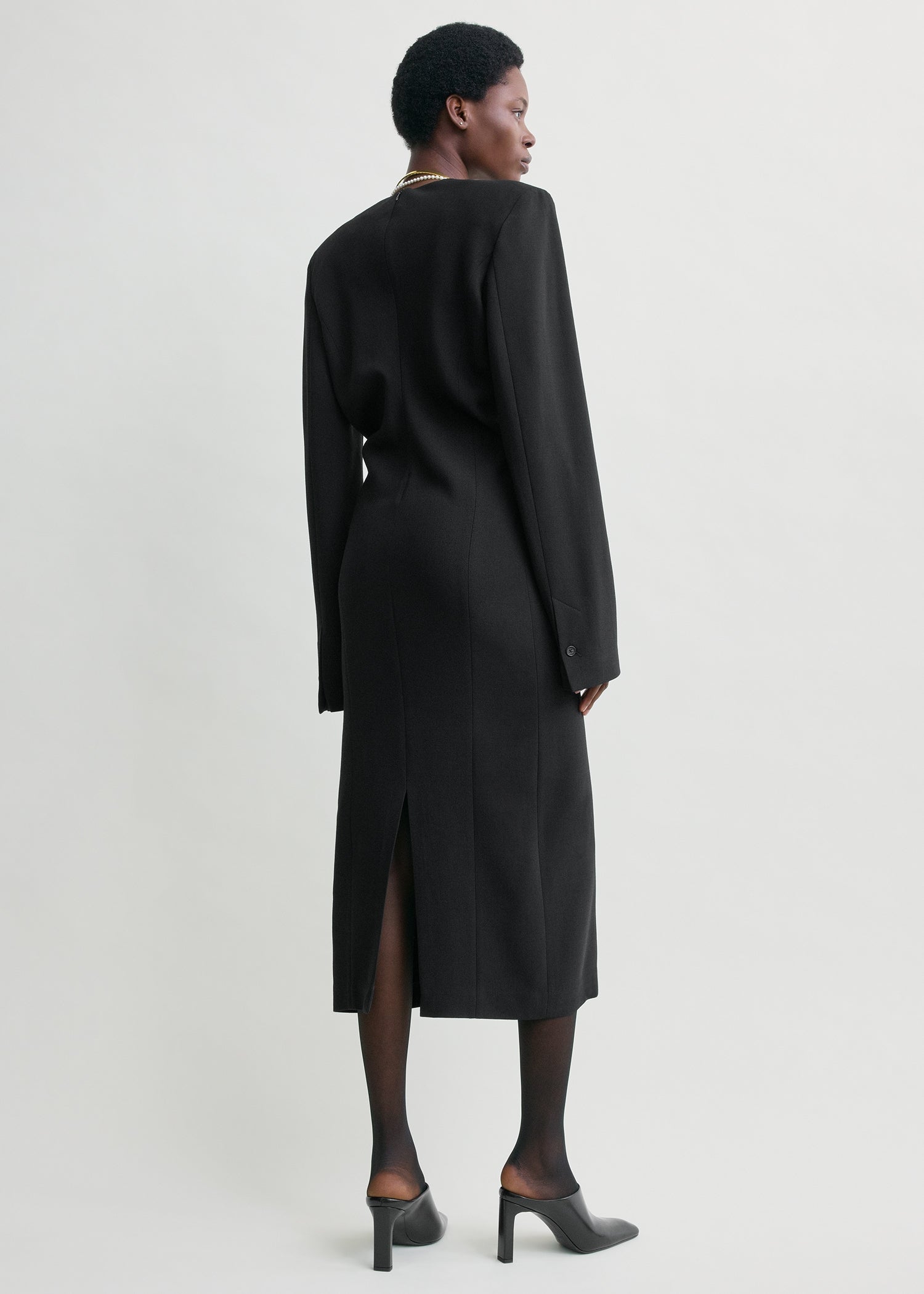 Tailored slouch dress black